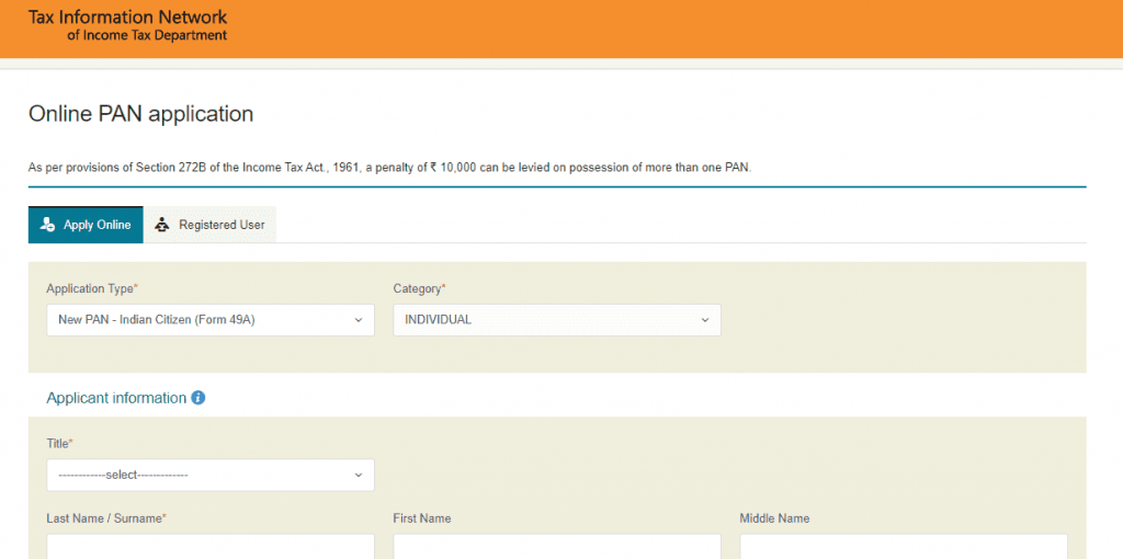 How To Apply For Pan Card Online