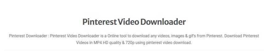 Pinterest Video Downloader