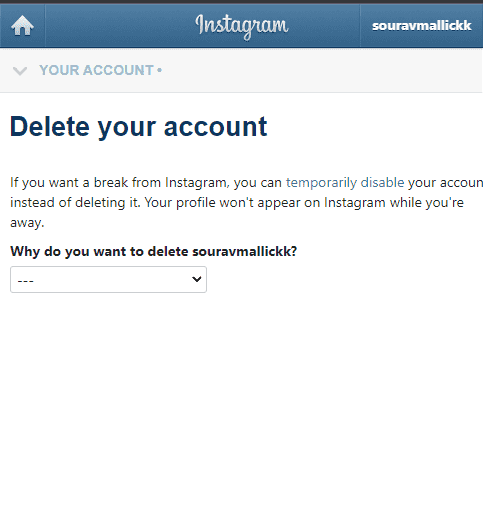 how to delete instagram account permanently