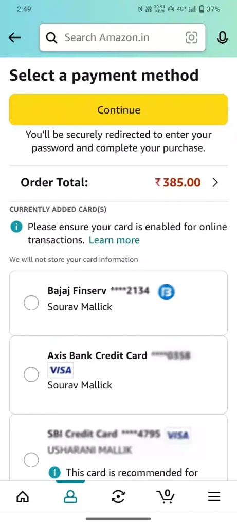 How to change billing address in amazon after order